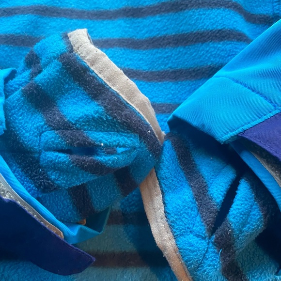 Lands End VGUC size M(8-10) blue 3-in-1 fleece lined jacket - Picture 5 of 6